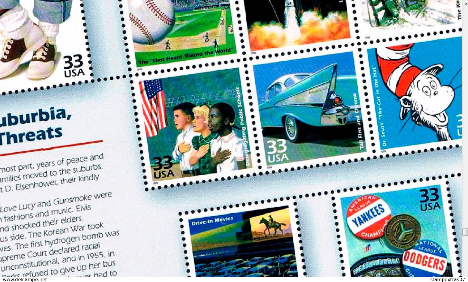 COLOR PRINTED USA 1991-1999 STAMP ALBUM PAGES (143 illustrated pages) >> FEUILLES ALBUM