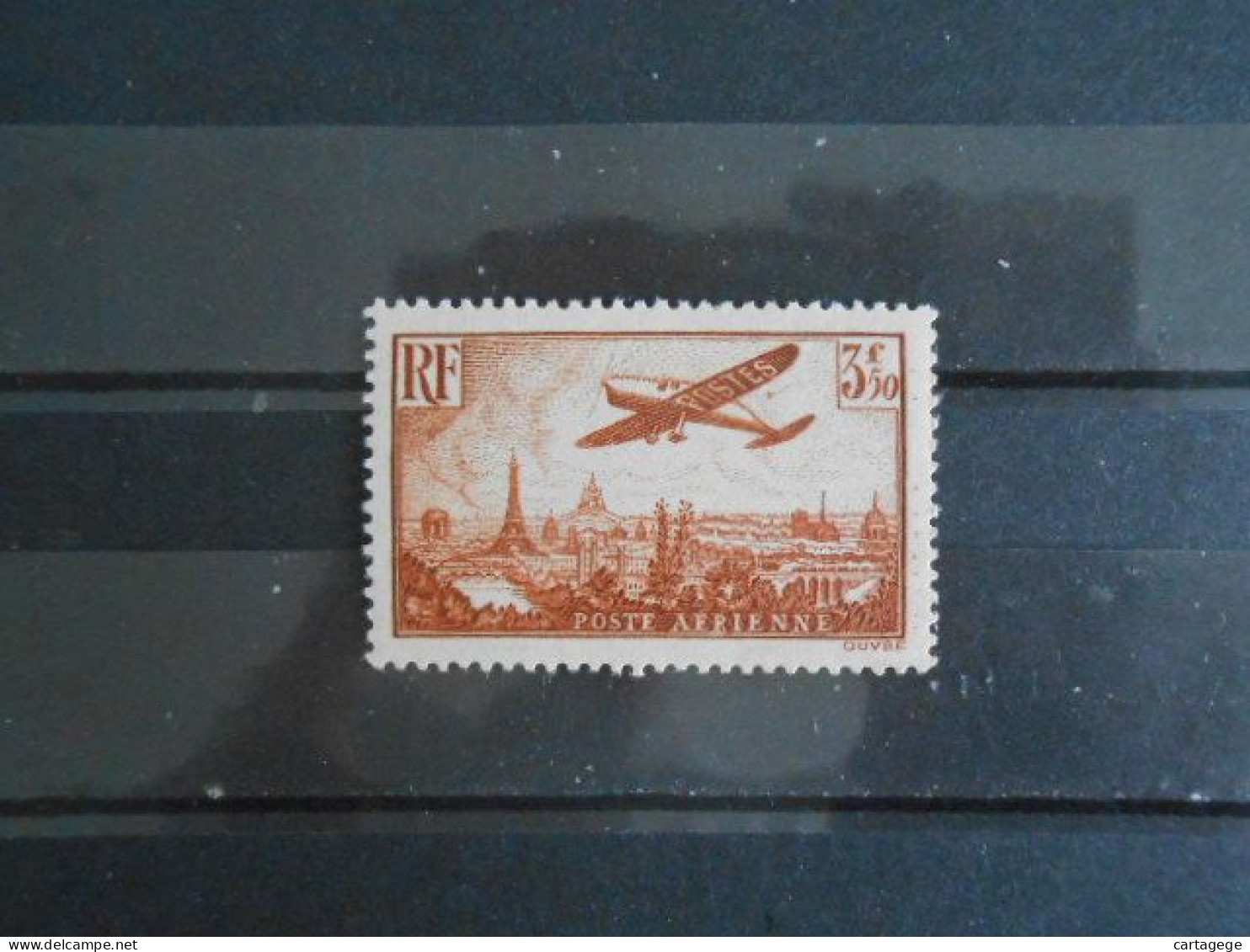 FRANCE YT PA 13 AVION SURVOLANT PARIS 3f50 Brun-jaune** - 1927-1959 Nuovi