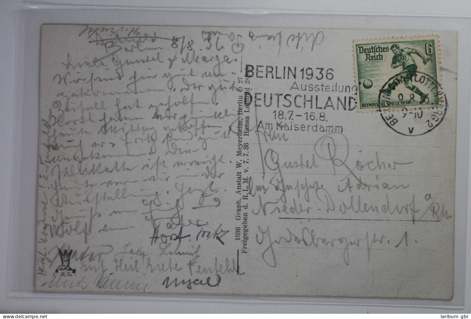 AK Berlin Original Fliegeraufnahme Des Reichssportfeldes 1936 Gebraucht #PJ030 - Andere & Zonder Classificatie