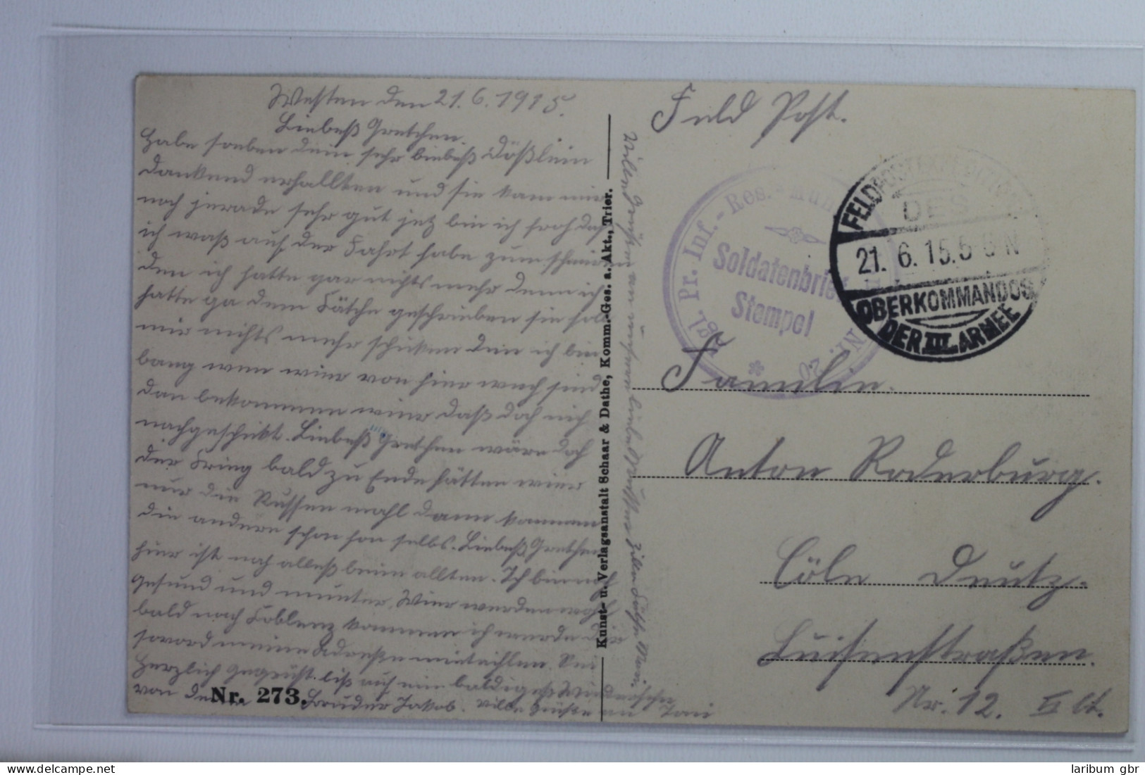 AK Tahure Feldpost 1915 Gebraucht #PJ031 - Other & Unclassified