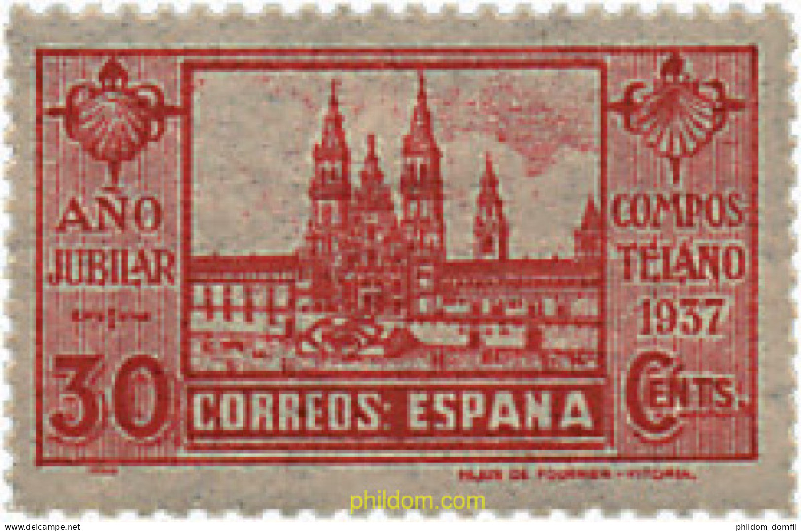 209232 HINGED ESPAÑA 1937 AÑO JUBILAR COMPOSTELANO - Neufs