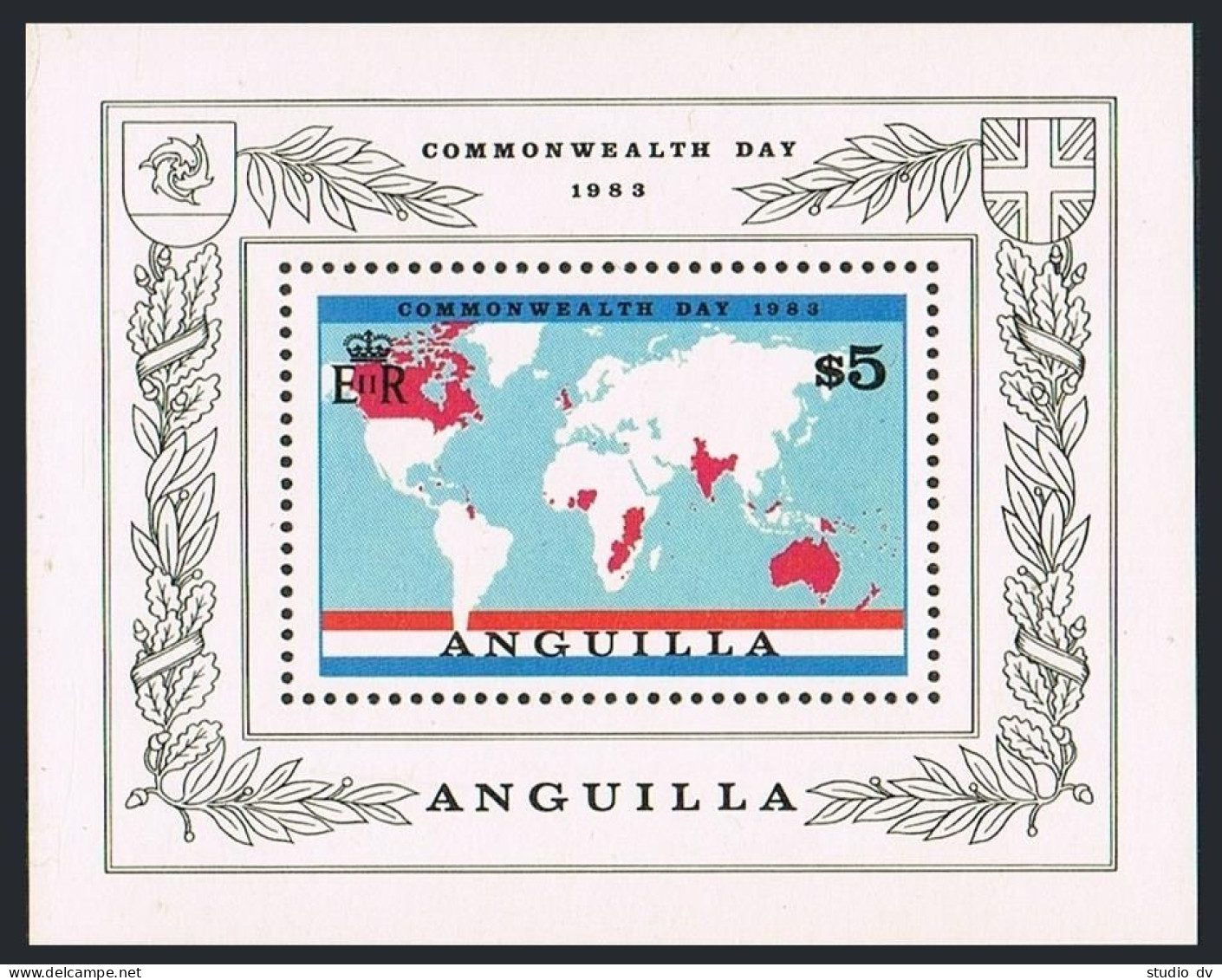 Anguilla 521-524 Gutter,525,MNH. Commonwealth Day 1983.Carnival,Flags,Salt Pond, - Anguilla (1968-...)