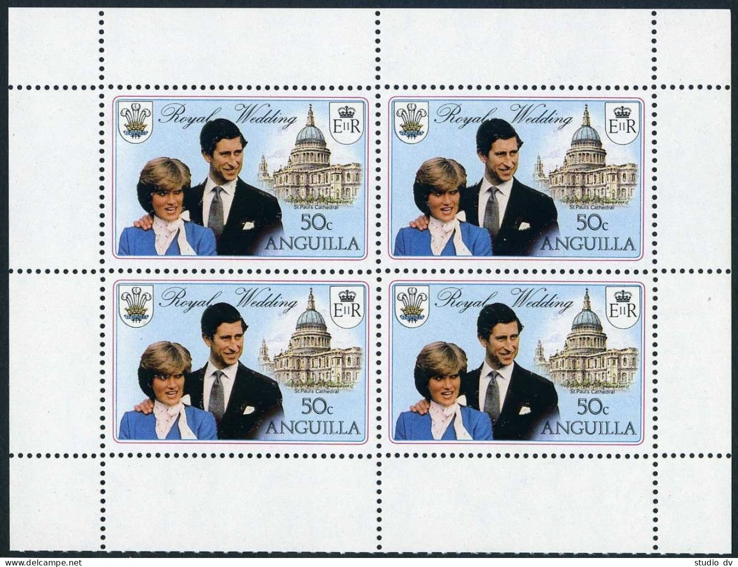 Anguilla 444c,446c Booklet Panes,MNH.Charles Diana,1981 - Anguilla (1968-...)