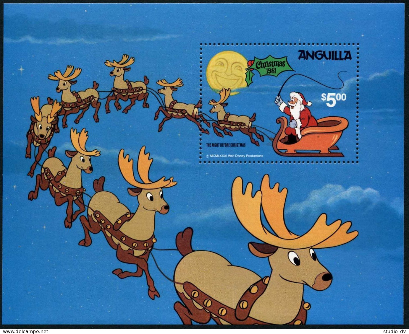 Anguilla 453-461,462,MNH. Christmas 1981.Walt Disney.The Night Before Christmas. - Anguilla (1968-...)