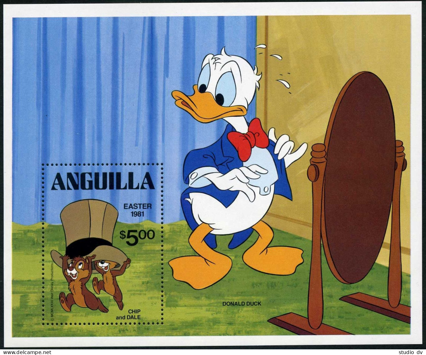 Anguilla 434-442,443,MNH.Michel 432-440,Bl.37.Easter 1981,Walt Disney Characters - Anguilla (1968-...)
