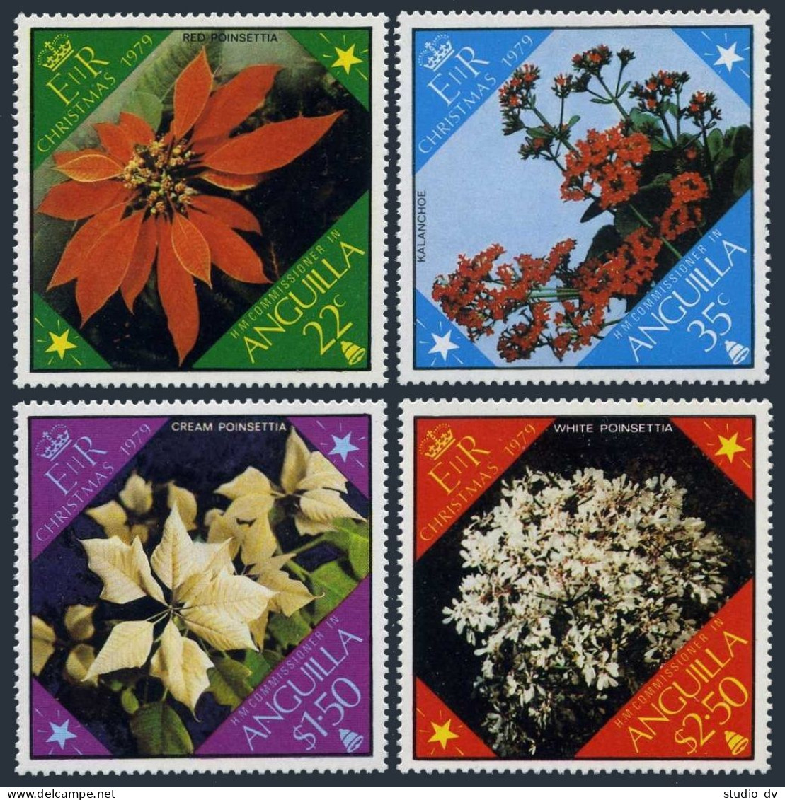 Anguilla 367-370,370a Sheet,MNH.Michel 365-368,Bl.28. Christmas 1979,Flowers. - Anguilla (1968-...)