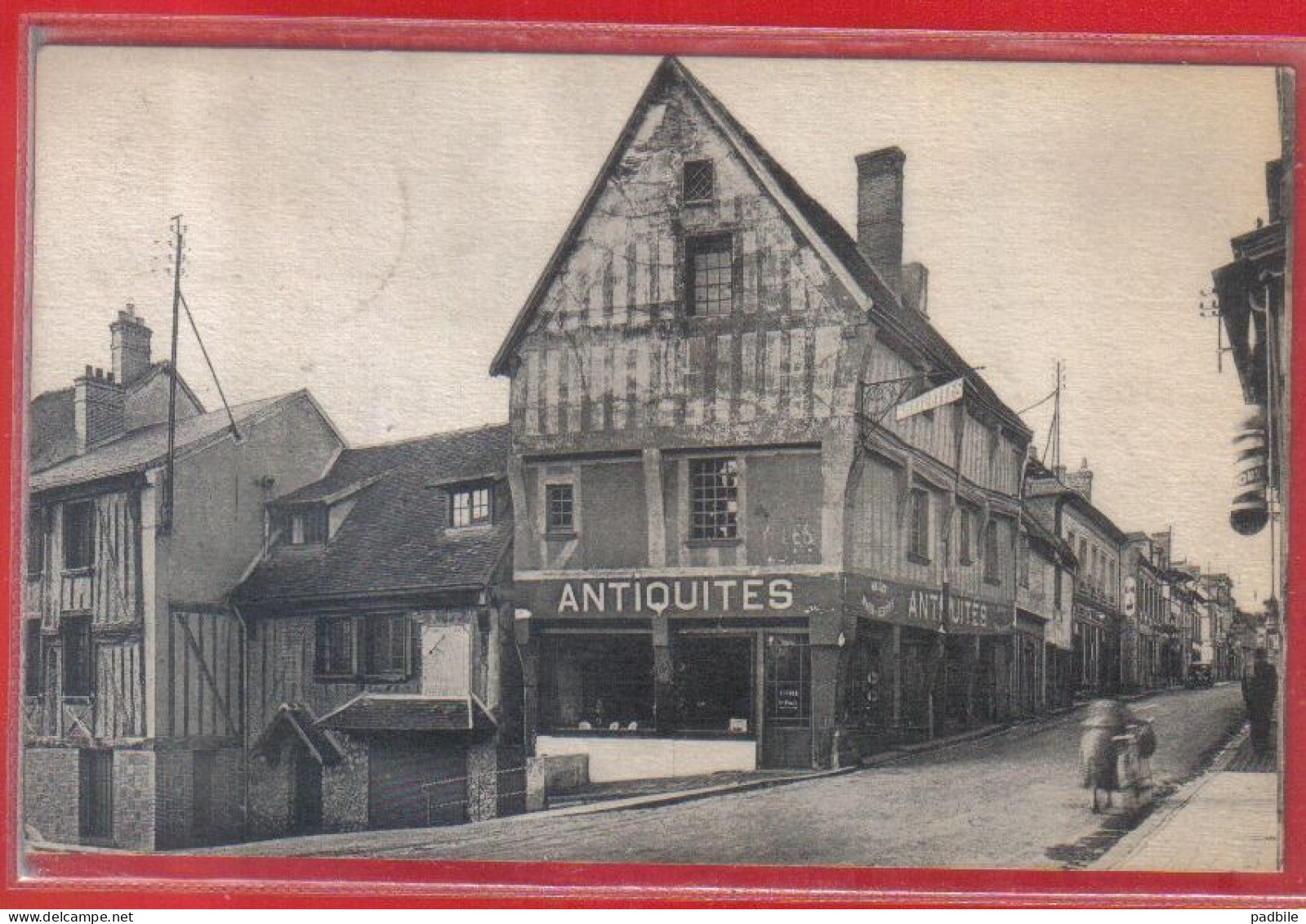 Carte Postale 27. Nonancourt  Grande Rue  La Boutique D'Antiquités Très Beau Plan - Altri & Non Classificati