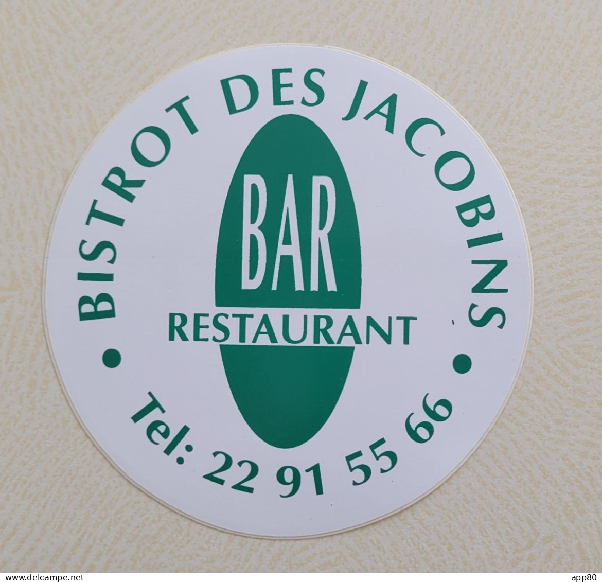 Autocollant Vintage Amiens - Bistrot Des Jacobins Bar Restaurant - Stickers