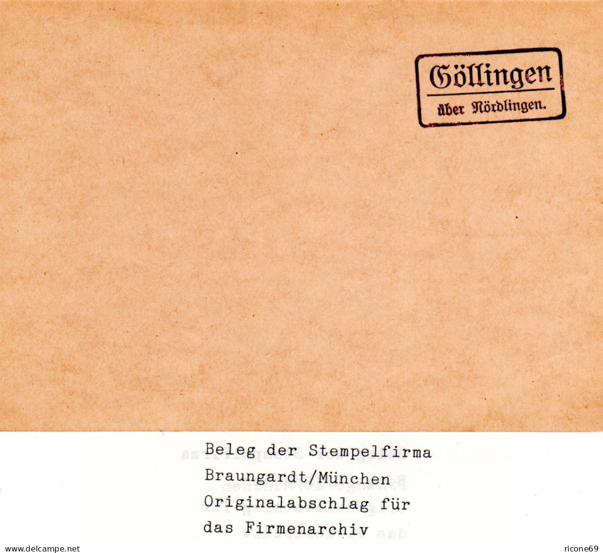 Landpoststellen Stpl. GÖLLINGEN über Nördlingen, Originalprobe Aus Archiv - Lettres & Documents