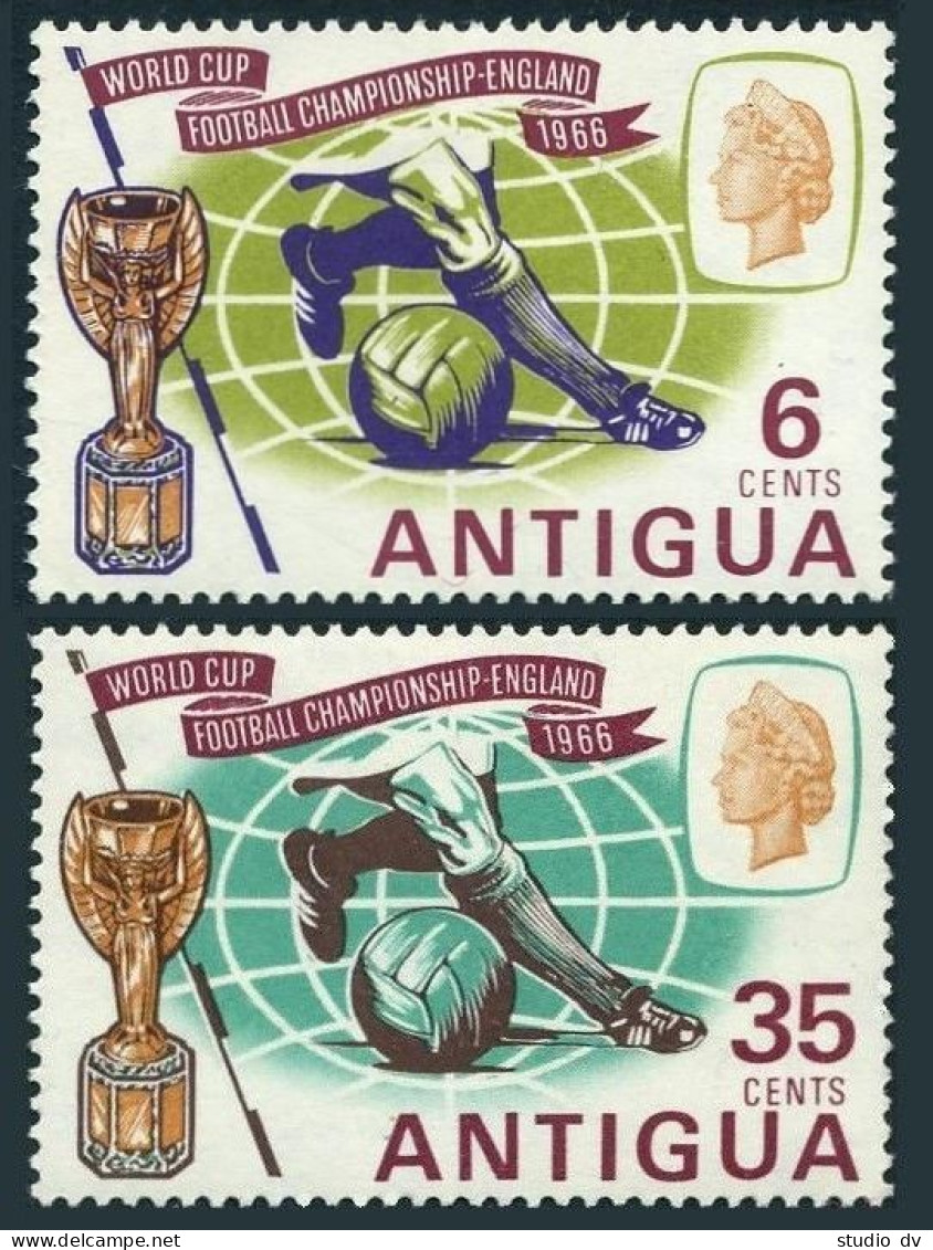 Antigua 163-164, MNH. Michel 152-153. World Soccer Cup England-1966. - Antigua Et Barbuda (1981-...)