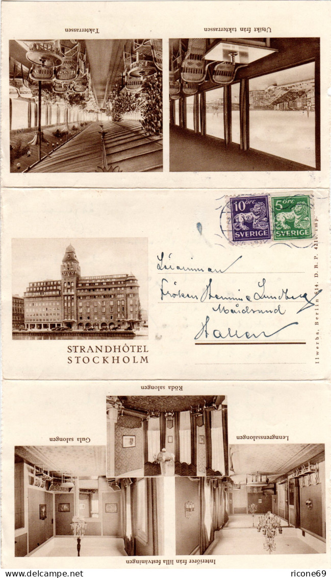 Schweden 1932, 5+10 öre Auf Hotel Bilder Brief V. Stockholm  - Covers & Documents