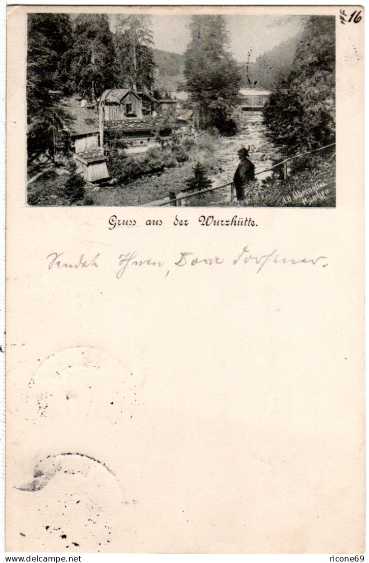 Bayern 1897, Postablage-K1 NEUHAUS I. Obb. Auf Gruss Aus-AK M. 5 Pf. (Sem 100.-) - Storia Postale