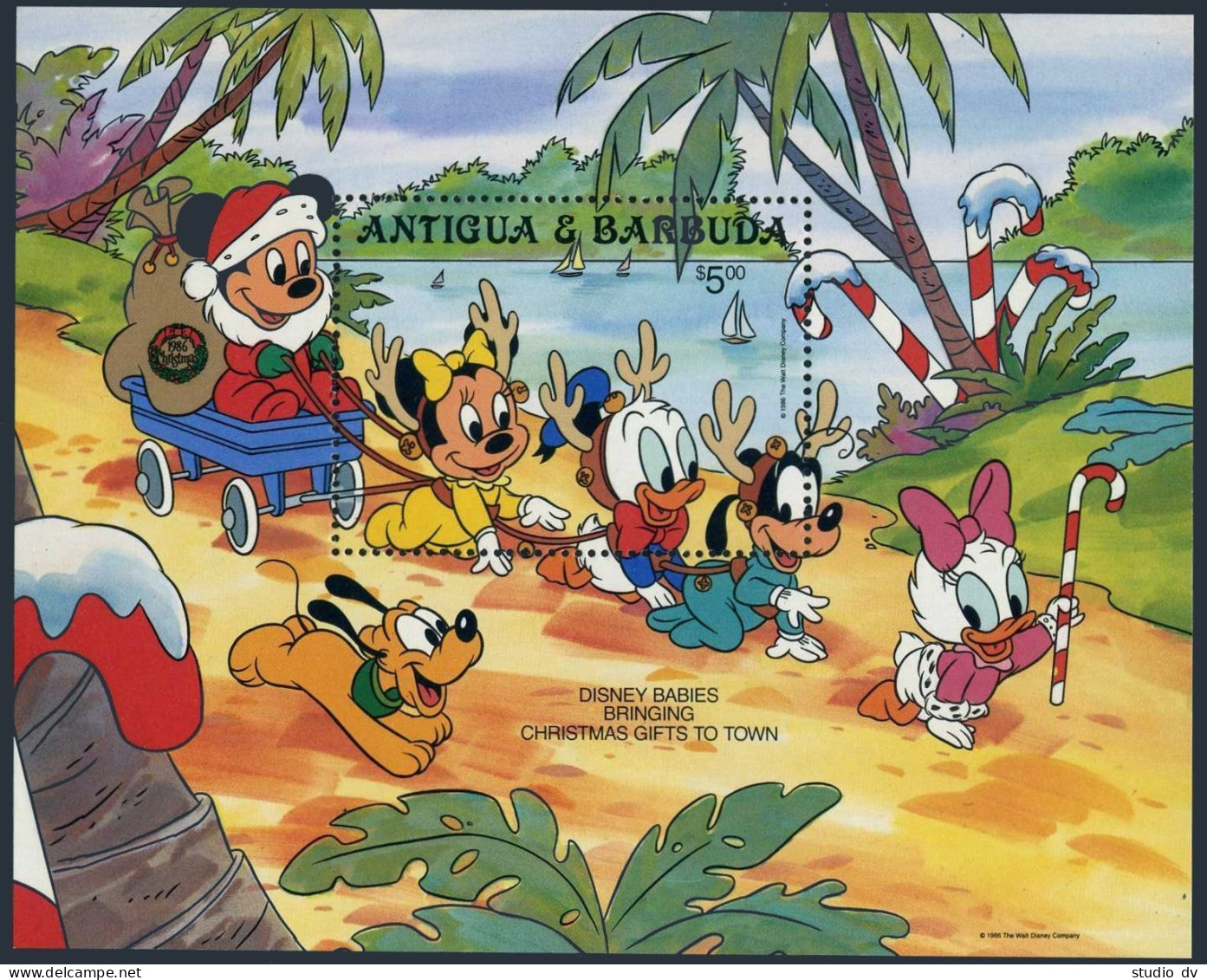 Antigua 978-985,986-987,MNH.Michel 995-1002,Bl.120-121. Christmas 1986.Disney. - Antigua And Barbuda (1981-...)