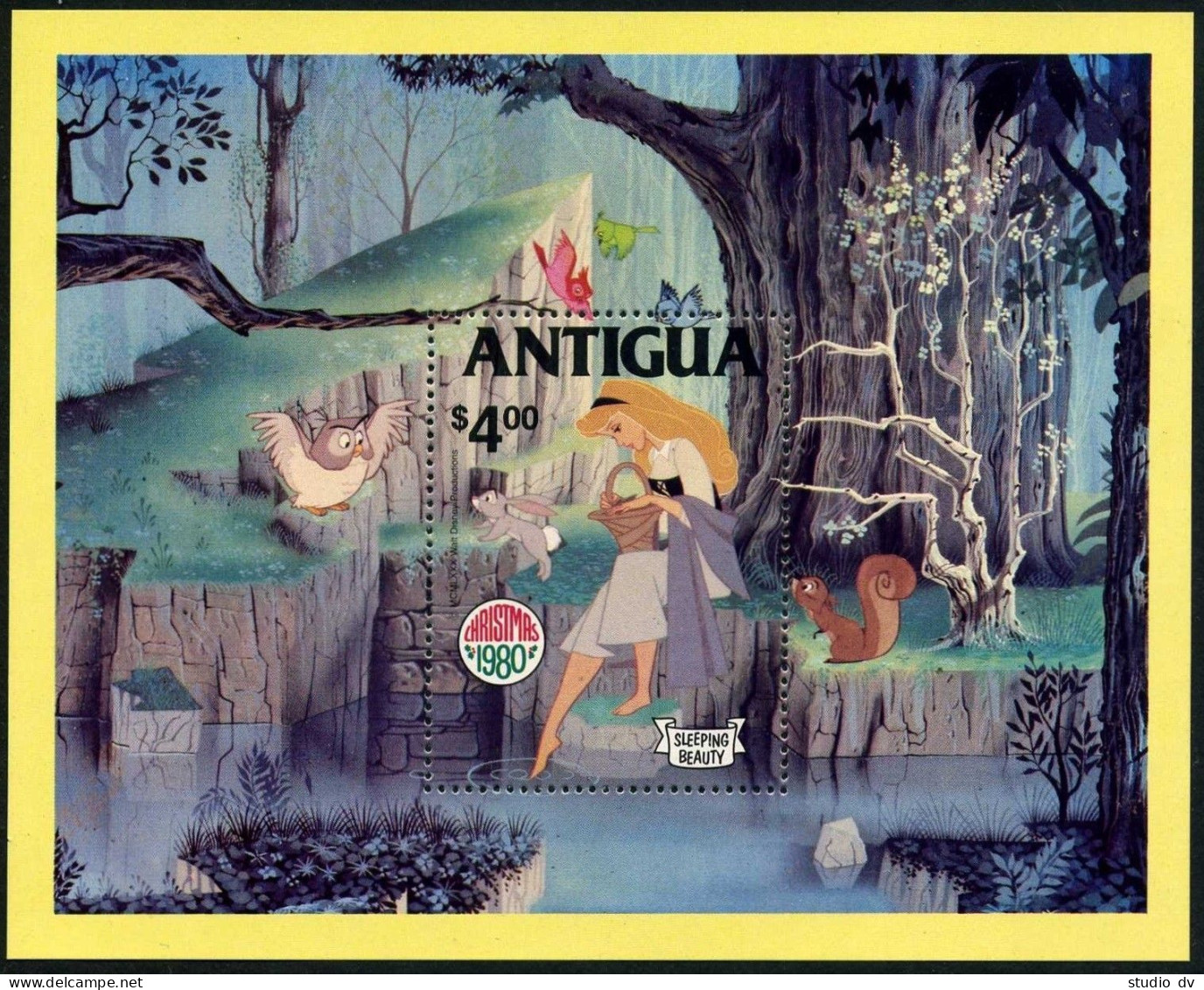 Antigua 592-600,601,MNH.Michel 597-606 Bl. Christmas 1980.Disney.Sleeping Beauty - Antigua En Barbuda (1981-...)