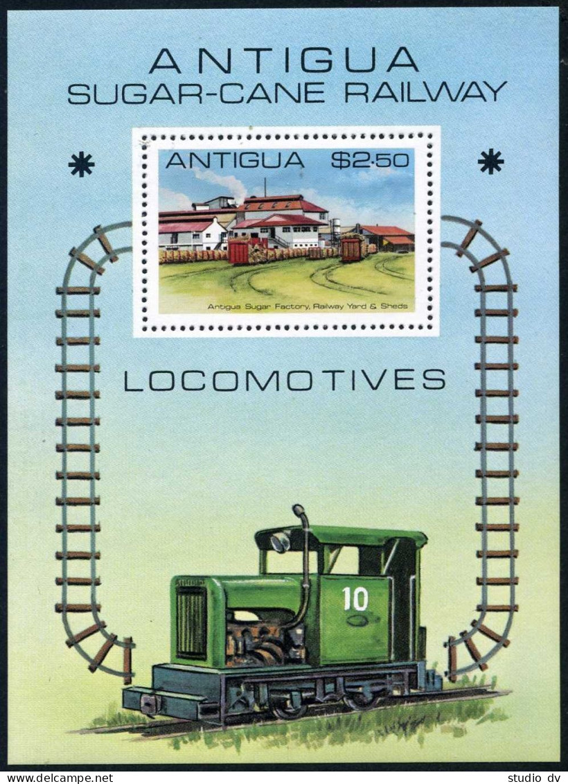 Antigua 602-605 Gutter, 606, MNH. Sugar-cane Railway, 1981. Factory, Train Yard. - Antigua Et Barbuda (1981-...)