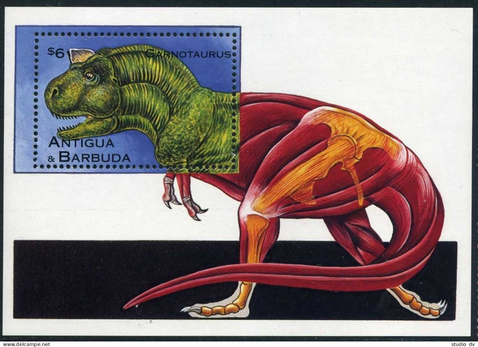 Antigua 1889-1890, MNH. Mi Bl.310-311. Prehistoric Animals, 1995. Dinosaurs. - Antigua En Barbuda (1981-...)