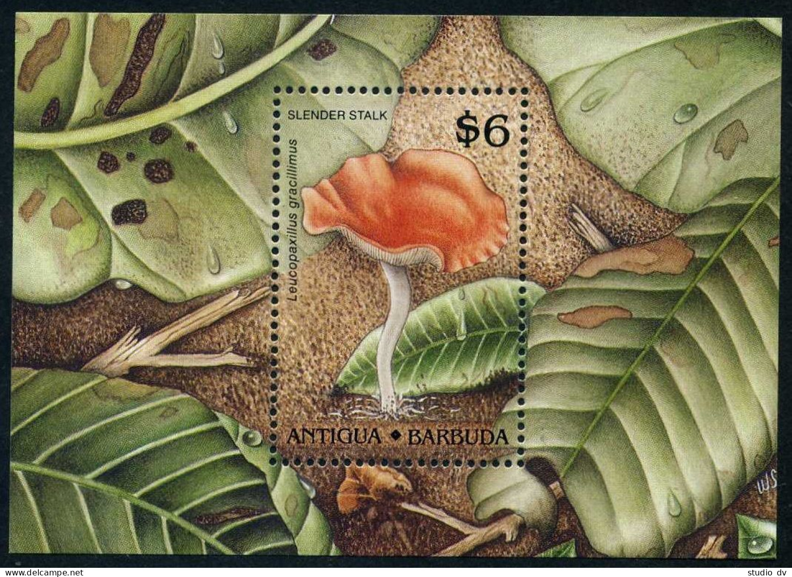 Antigua 1223-1230, 1231-1232, MNH. Michel 1258-1265, Bl.162-163. Mushrooms 1989. - Antigua Und Barbuda (1981-...)