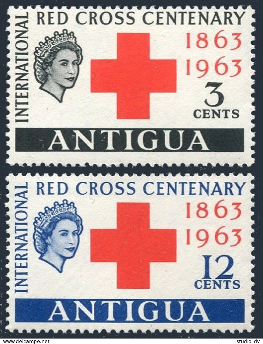 Antigua 134-135, MNH. Michel 128-129. Red Cross Centenary, 1963. - Antigua Und Barbuda (1981-...)