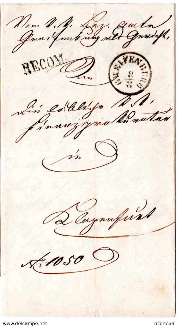 Österreich 1861, Kärnten-K1 Greifenburg U. L1 RECOM: Auf Brief N. Klagenfurt - Lettres & Documents