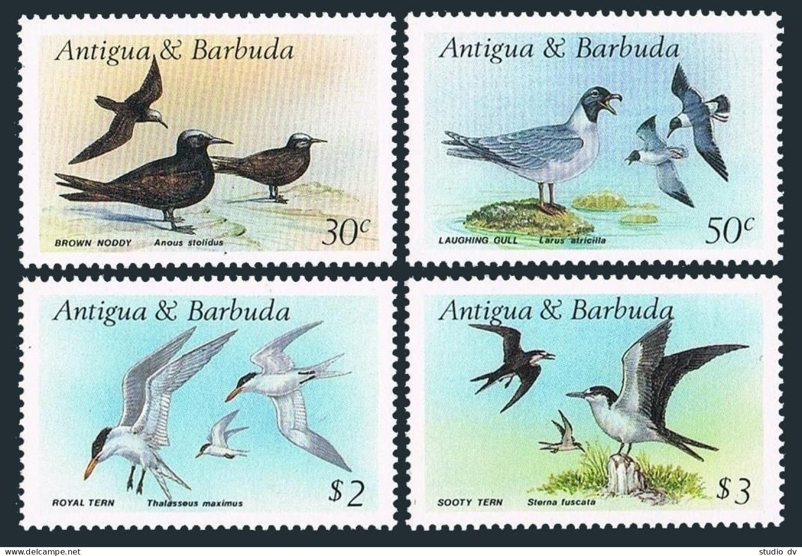 Antigua 1005-1012, 1013-1014, MNH. Mi 1010-1019 Bl.123-124. WWF 1987. Fish,Birds - Antigua Et Barbuda (1981-...)