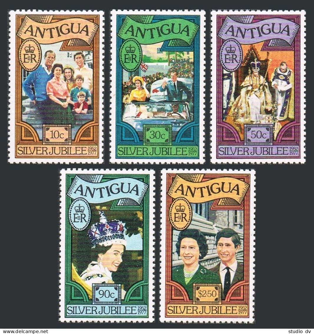 Antigua 459-464,MNH.Michel 453-457,Bl.26. Reign Of Queen Elizabeth II-25. - Antigua And Barbuda (1981-...)