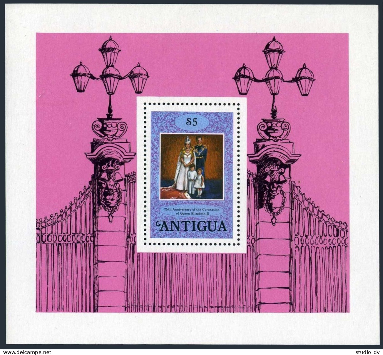 Antigua 513, MNH. Michel Bl.31. QE II Coronation 25th Ann. 1978. - Antigua And Barbuda (1981-...)