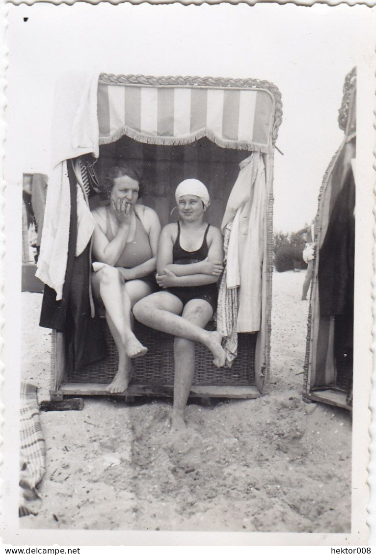 Altes Foto Vintage .Personen-Frauen-Männer-Badestrand. (  B13  ) - Persone Anonimi