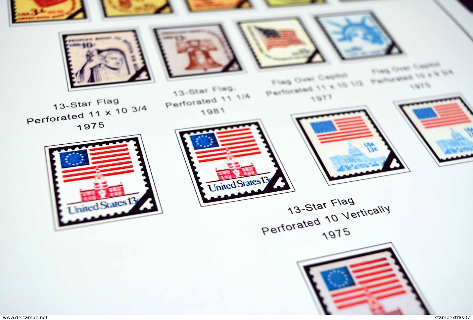 COLOR PRINTED USA 1966-1990 STAMP ALBUM PAGES (111 illustrated pages) >> FEUILLES ALBUM