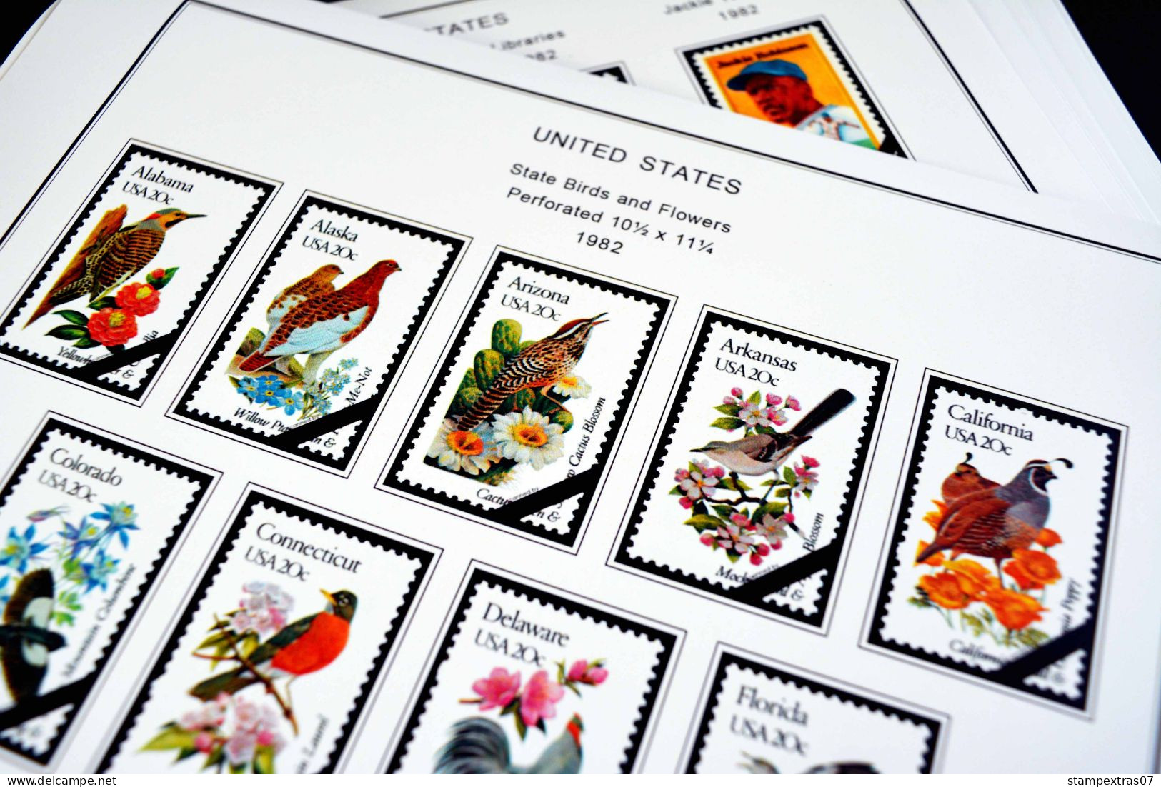 COLOR PRINTED USA 1966-1990 STAMP ALBUM PAGES (111 illustrated pages) >> FEUILLES ALBUM