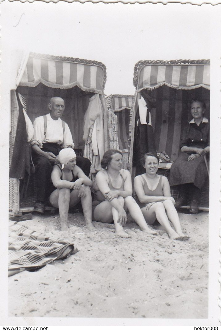 Altes Foto Vintage .Personen-Frauen-Männer-Badestrand. (  B13  ) - Persone Anonimi