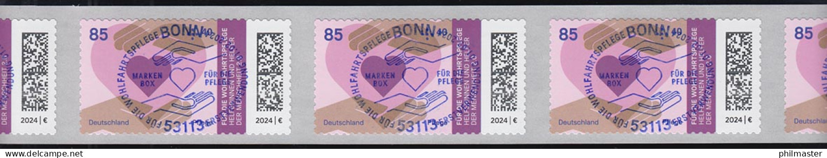 3816 Helfer - Pflege, Selbstklebend, 5er-Streifen Mit GERADER Nummer EV-O Bonn - Francobolli In Bobina
