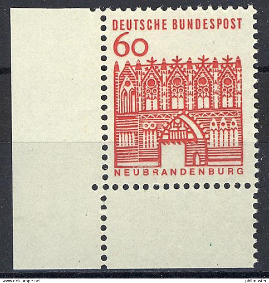 247 Bauwerke Klein 60 Pf Ecke Ul ** Postfrisch - Unused Stamps