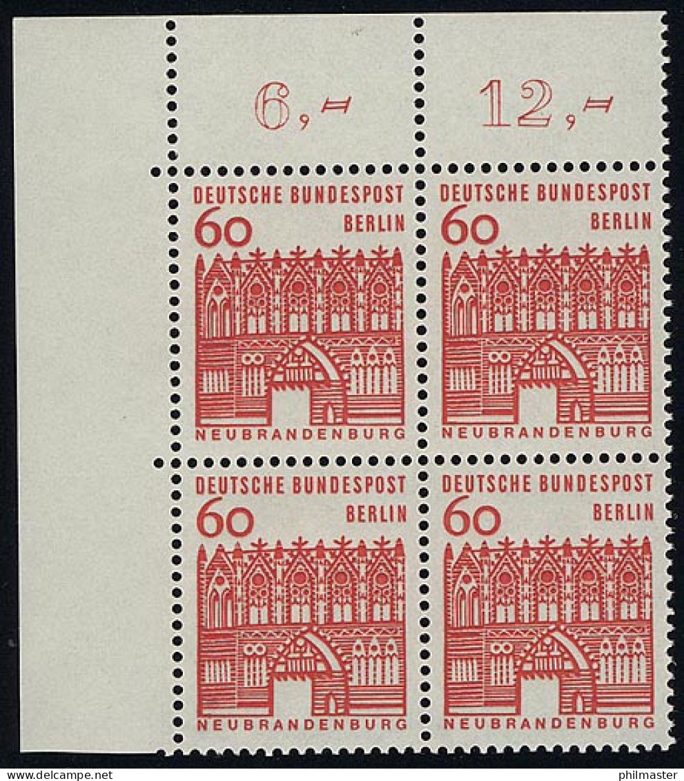 247 Bauwerke Klein 60 Pf Eck-Vbl. Ol ** Postfrisch - Unused Stamps