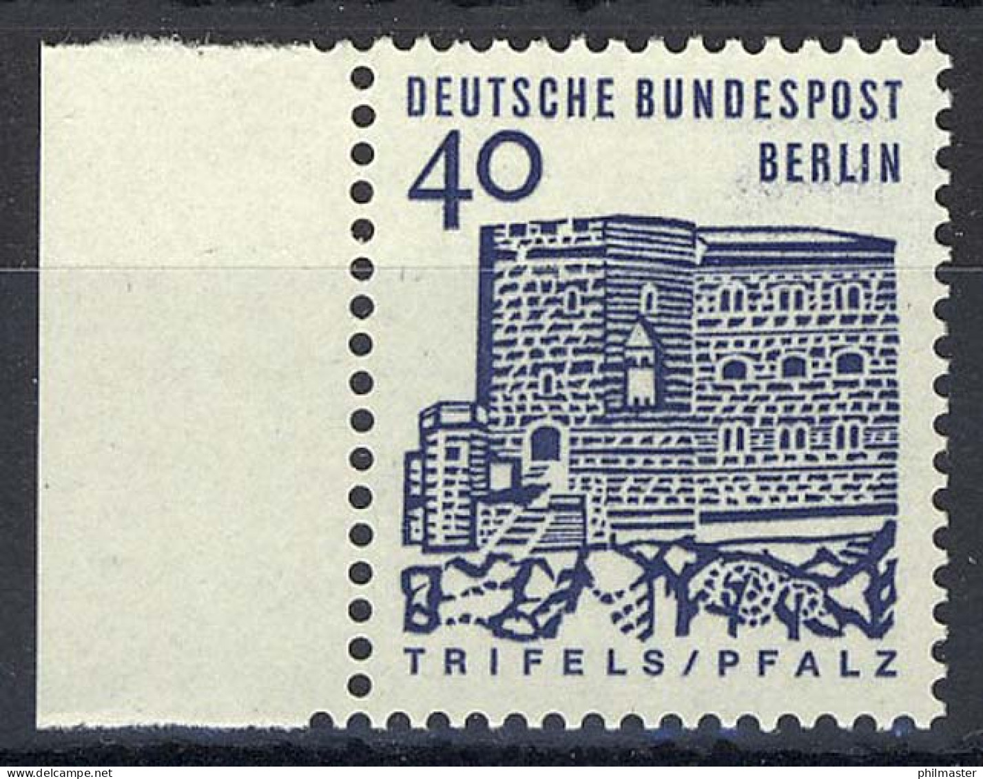 245 Bauwerke Klein 40 Pf Seitenrand Li. ** Postfrisch - Unused Stamps