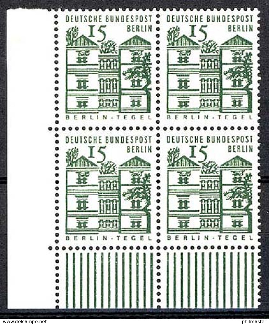 243 Bauwerke Klein 15 Pf Eck-Vbl. Ul ** Postfrisch - Unused Stamps
