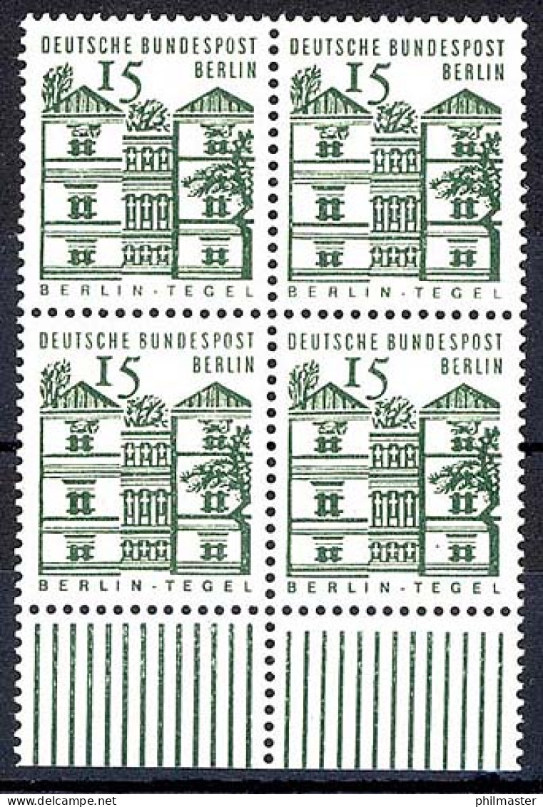 243 Bauwerke Klein 15 Pf UR-Viererbl. ** Postfrisch - Unused Stamps