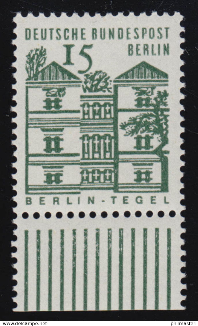243 Bauwerke Klein 15 Pf Unterrand ** Postfrisch - Unused Stamps