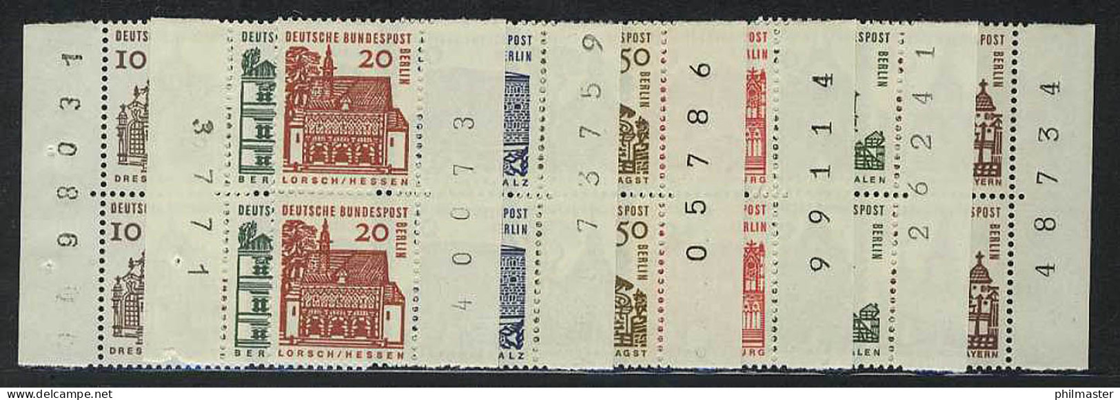 242-249 Bauwerke 8 Werte, Paare Mit Randzähler, Satz ** Postfrisch - Unused Stamps