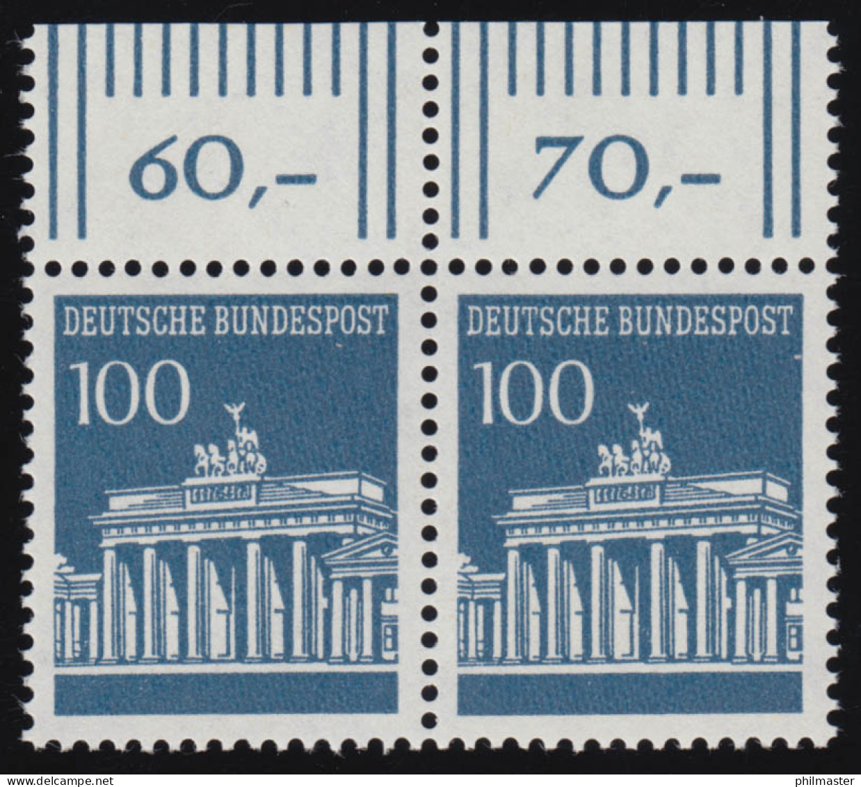 510 Brandenb. Tor 100 Pf Paar OR ** Postfrisch - Unused Stamps