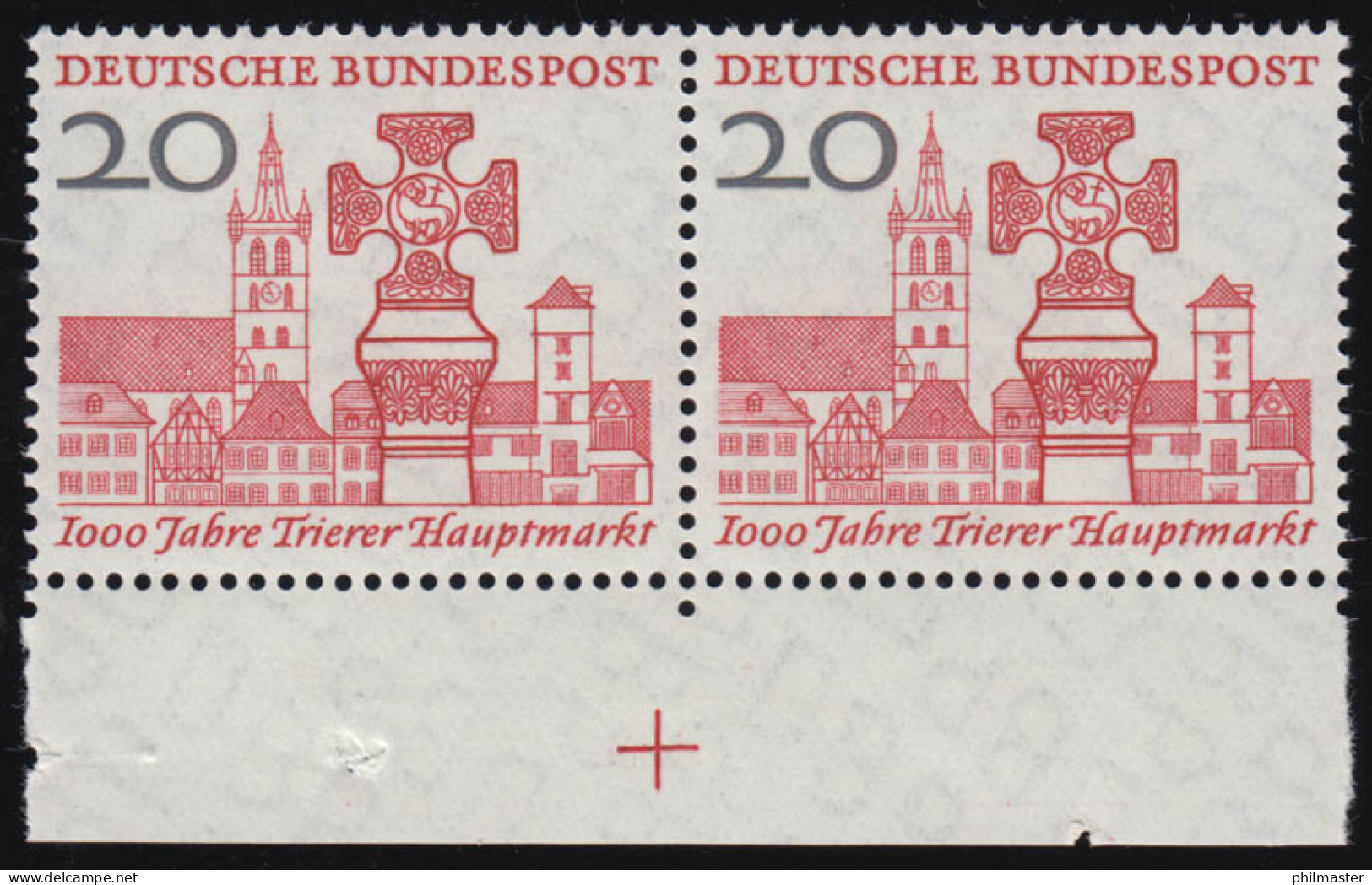 290 Trierer Hauptmarkt ** Passerkreuz, Unterrand-Paar - Unused Stamps