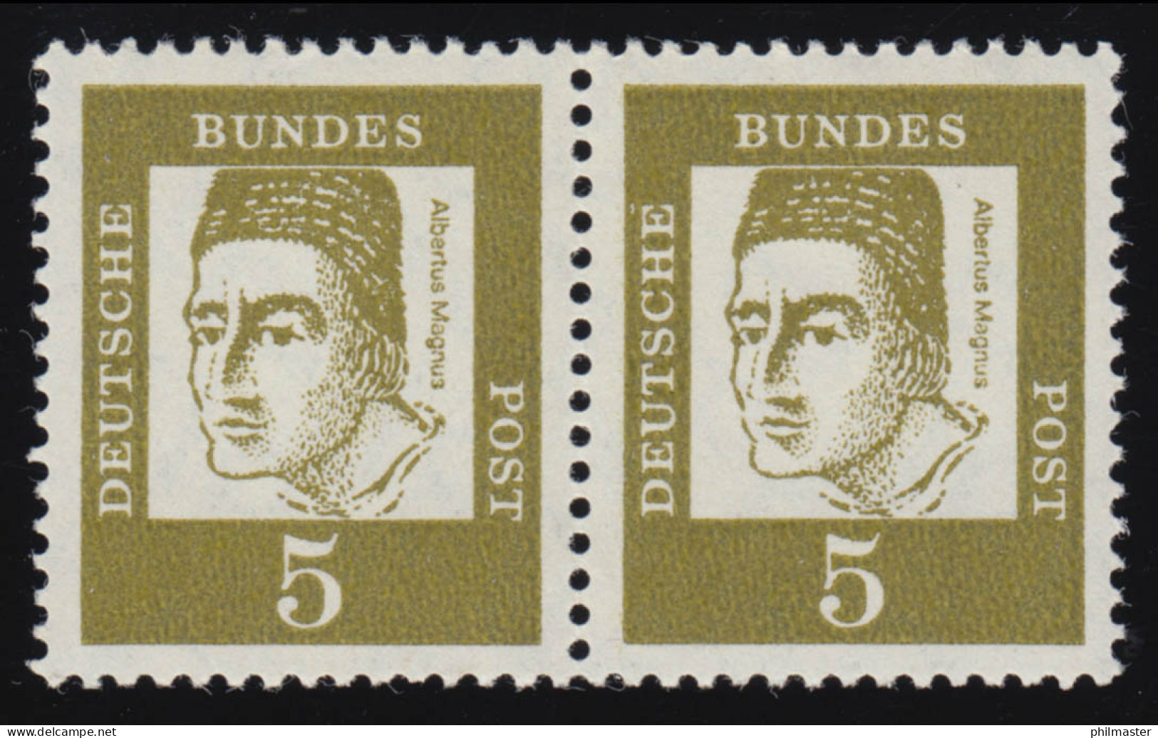 347y Bed. Deutsche 5 Pf Waag. Paar ** Postfrisch - Unused Stamps