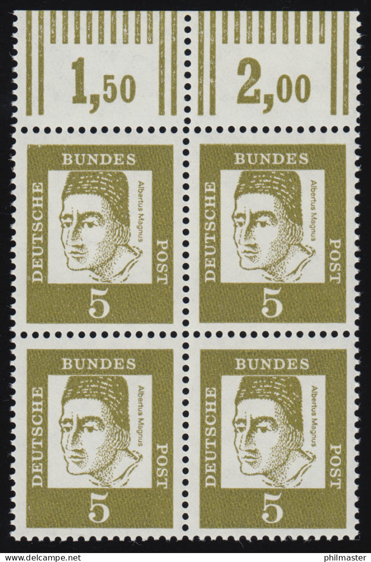 347x Bed. Deutsche 5 Pf OR-Viererbl. ** Postfrisch - Unused Stamps