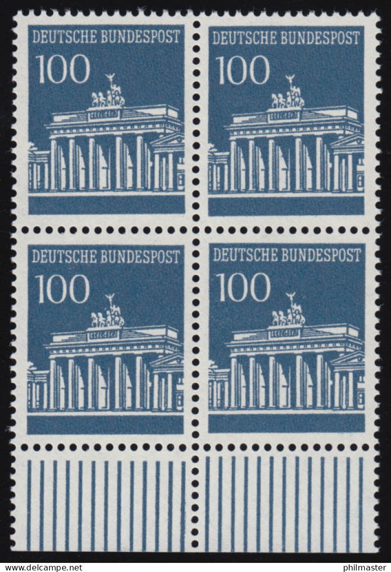 510 Brandenb. Tor 100 Pf UR-Viererbl. ** Postfrisch - Unused Stamps