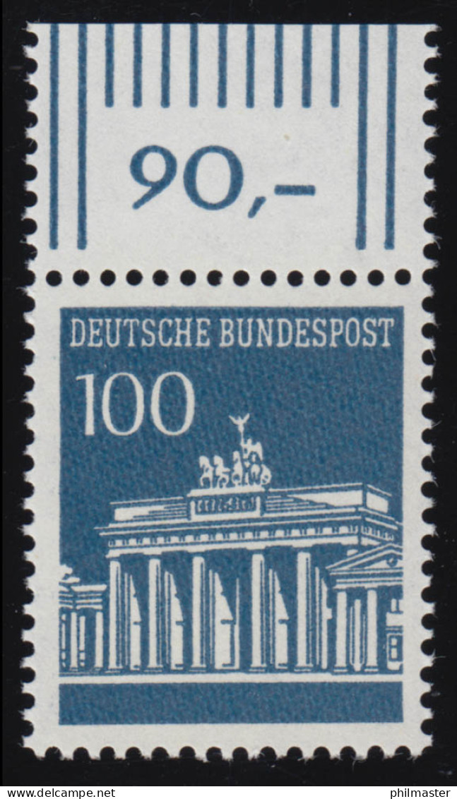 510 Brandenb. Tor 100 Pf Oberrand ** Postfrisch - Neufs