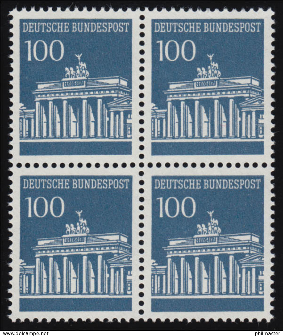 510 Brandenb. Tor 100 Pf Viererblock ** Postfrisch - Neufs