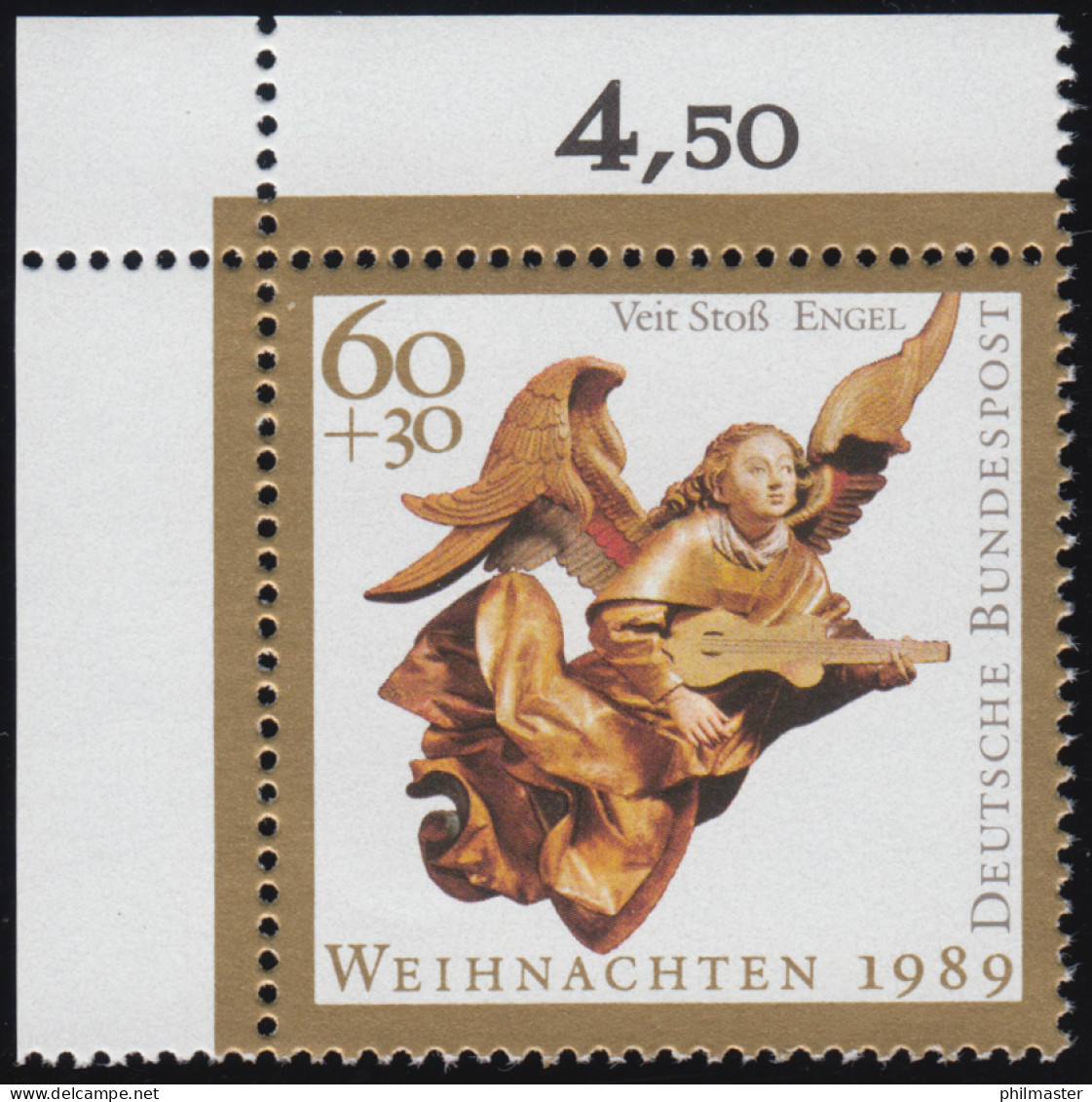 1442 Weihnachten 60+30 Pf ** Ecke O.l. - Unused Stamps