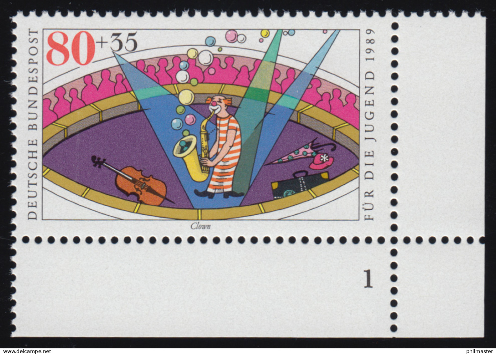 1413 Zirkus 80+35 Pf Clown ** FN1 - Ungebraucht