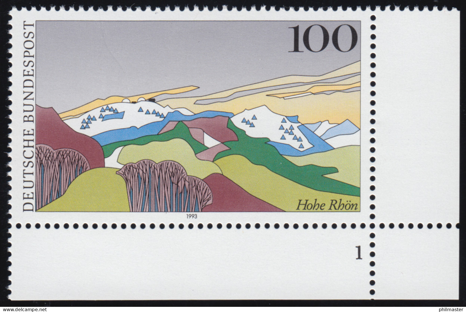 1686 Hohe Rhön Wasserkuppe 100 Pf ** FN1 - Unused Stamps