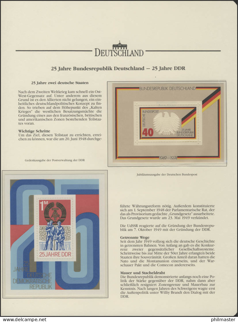 25 Jahre Bundesrepublik Deutschland & 25 Jahre DDR, 2 Blöcke Bund & DDR ** - Non Classés