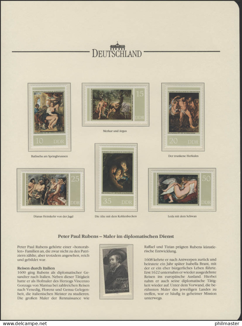 Peter Paul Rubens - Maler & Diplomat & Italienreisen, 7 Marken DDR/Bund ** - Non Classés